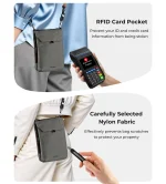 Premium Crossbody Mobile Pouch Bag – RFID Blocking, Waterproof & Anti-Cut - Khaki - Image 2